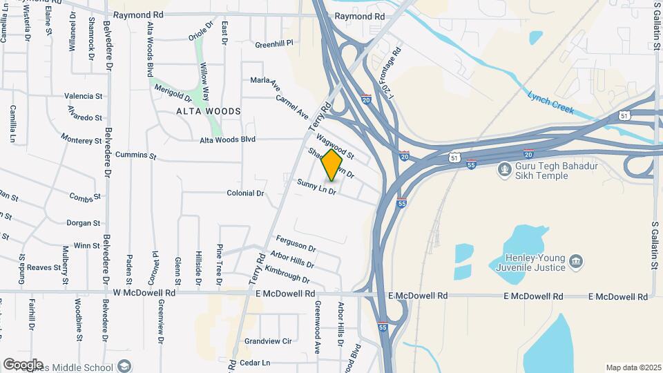 316 Sunny Ln Dr Map and Location Details