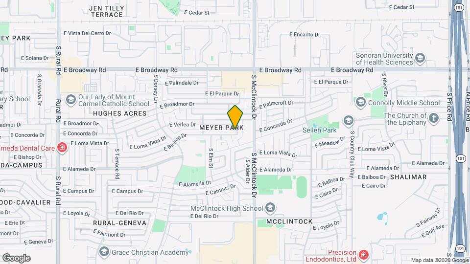 1672 E Bishop Dr Map and Location Details