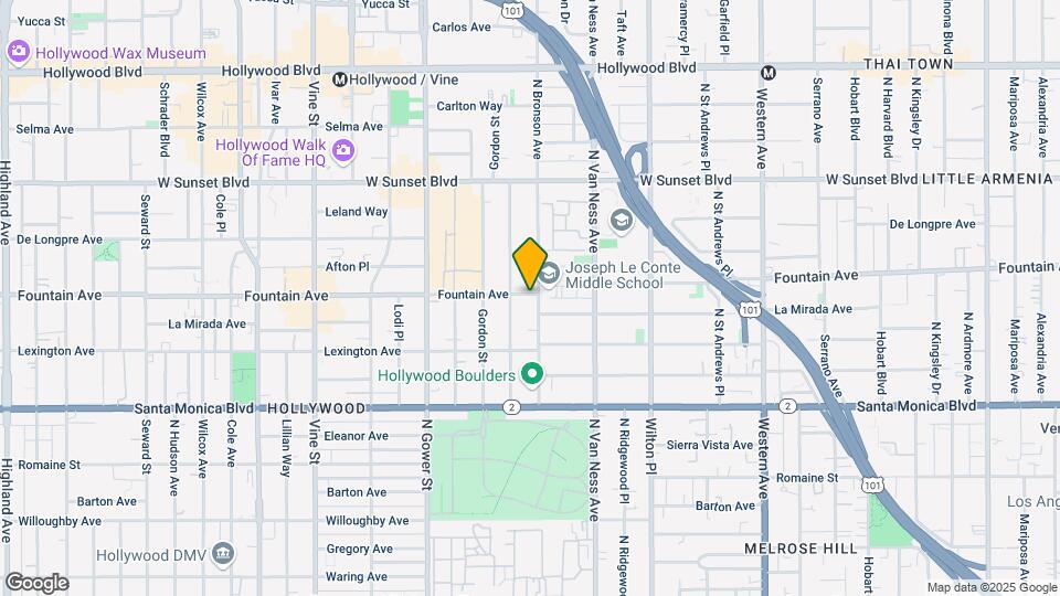 1257 N Bronson Ave Mapa y Detalles de la Ubicación