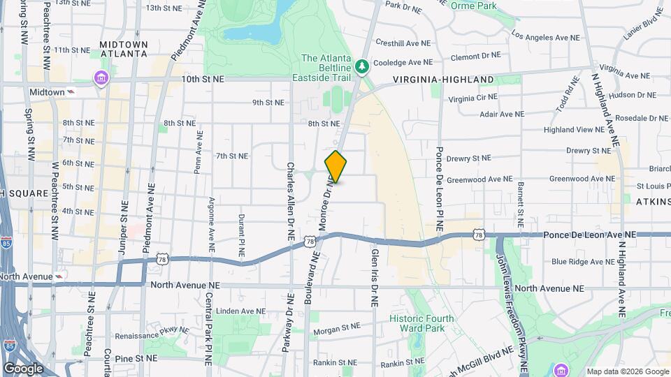 795 Monroe Dr NE, Unit 3402 Mapa y Detalles de la Ubicación