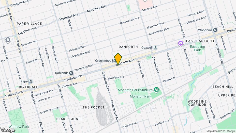 1299-1325 Danforth Ave Map and Location Details