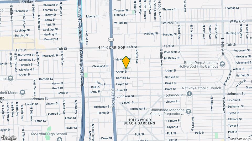 5845 Arthur St Map and Location Details