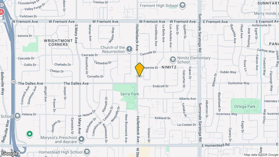 1470 Hollenbeck Ave Map and Location Details