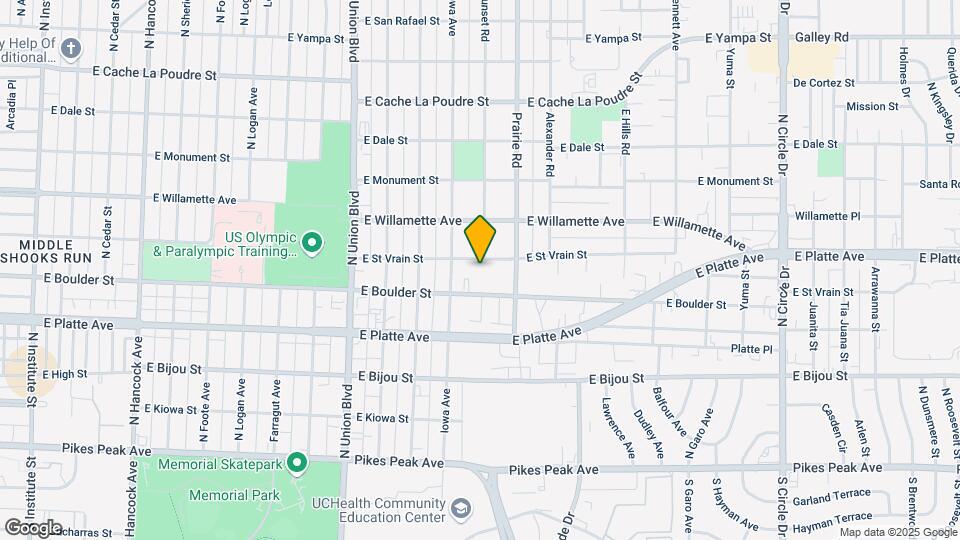 2121 E St Vrain St Map and Location Details