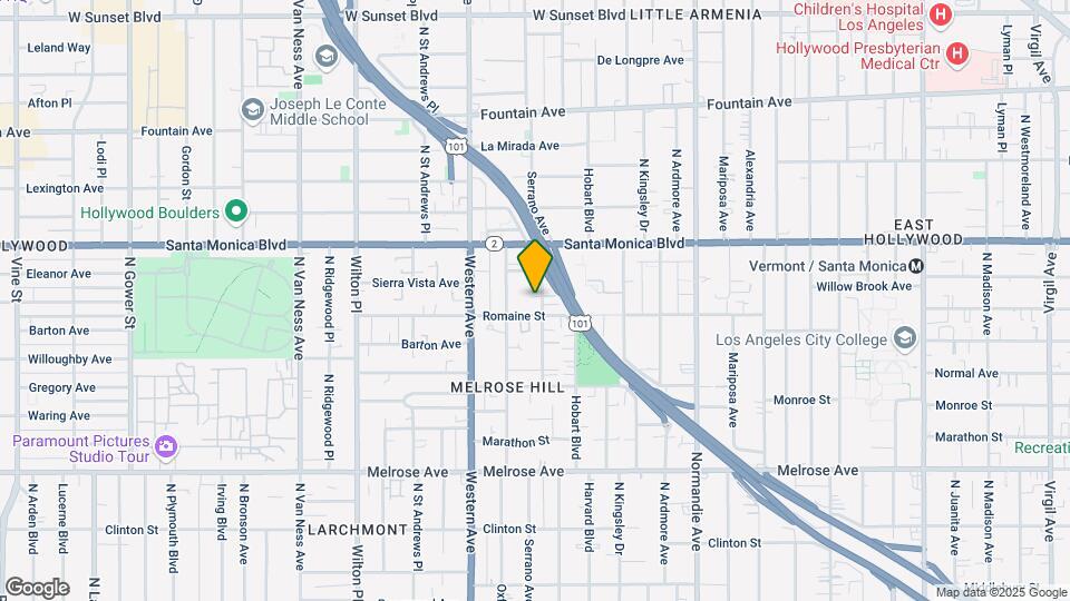 1015 N Serrano Ave Map and Location Details