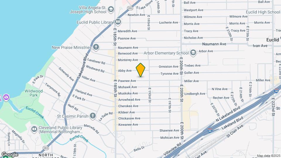 19005 Pawnee Ave Map and Location Details