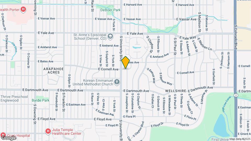 3001 S Josephine St Map and Location Details