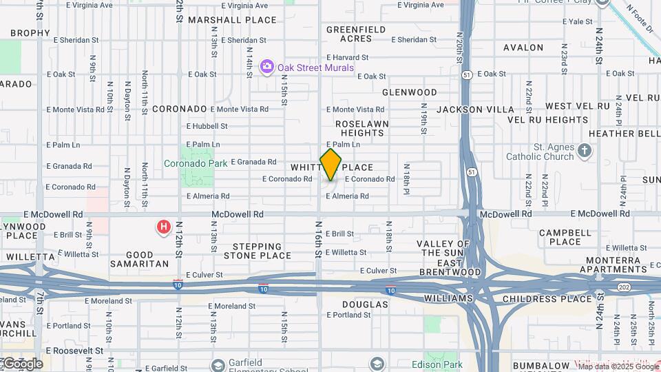 1720 N Whittier Dr Map and Location Details