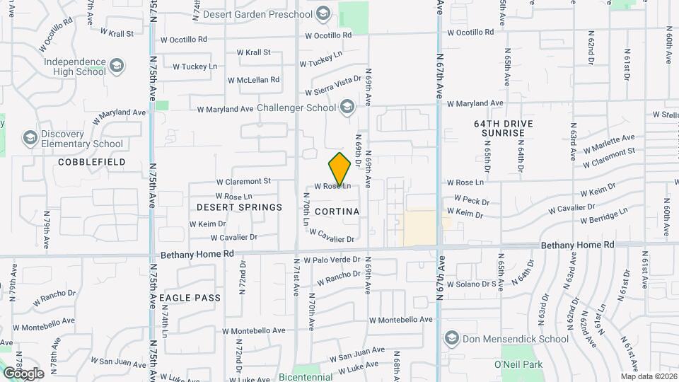 6999 W Rose Ln Map and Location Details