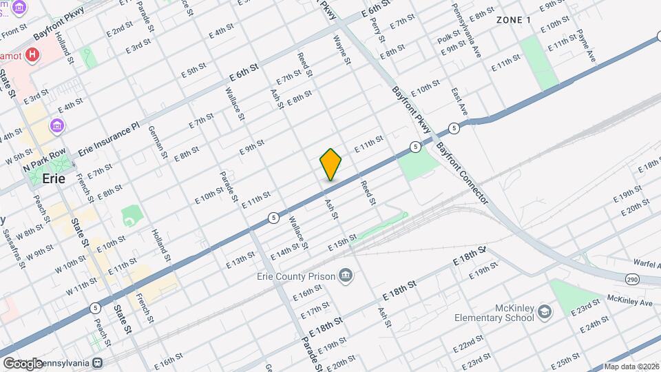 612 E 12th St Map and Location Details