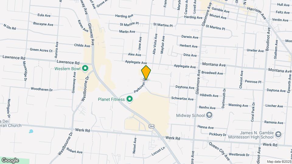 3645 Parkcrest Dr Map and Location Details