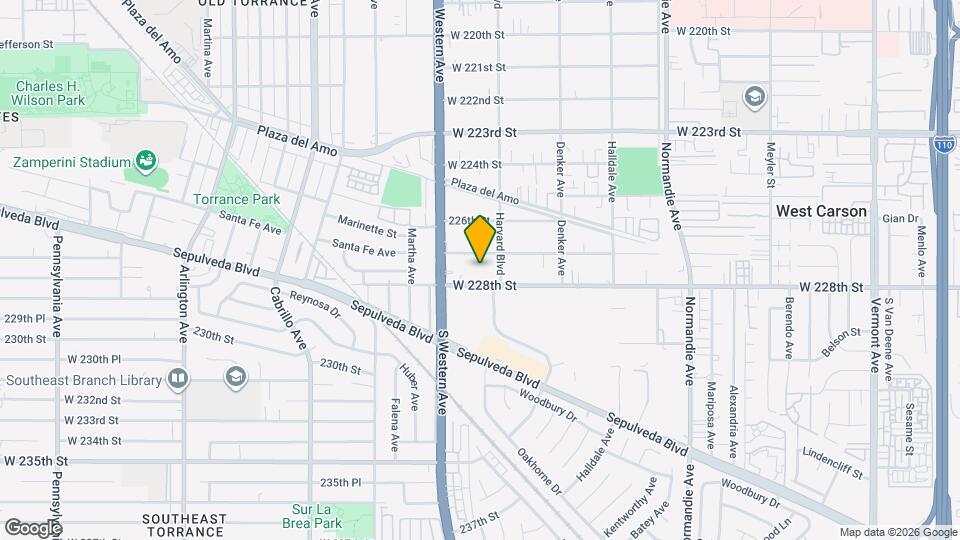 1621 W 228th St, Unit Unit B Map and Location Details