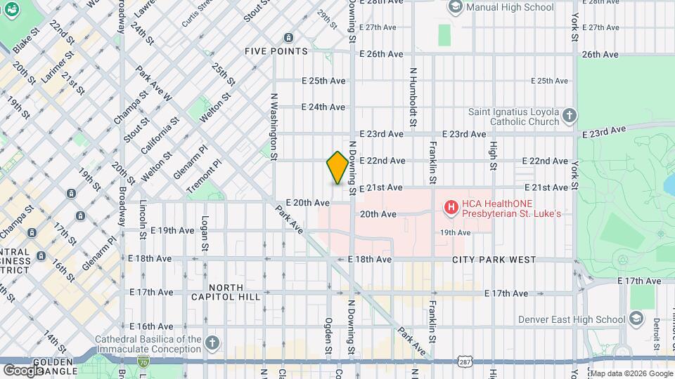 2032 N Ogden St Map and Location Details