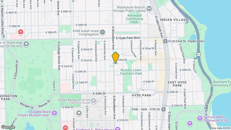5321 S Woodlawn Ave Mapa y Detalles de la Ubicación