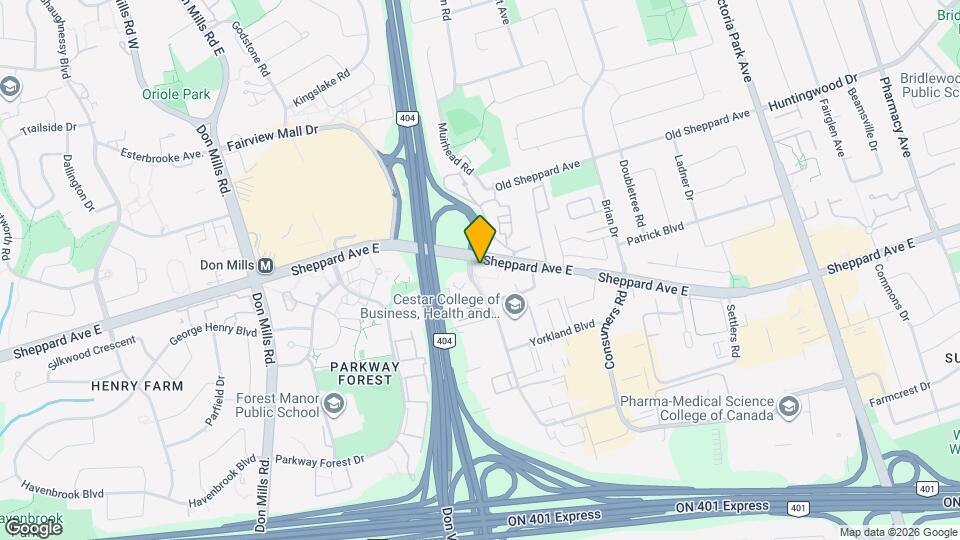 2015 Sheppard Ave E Map and Location Details