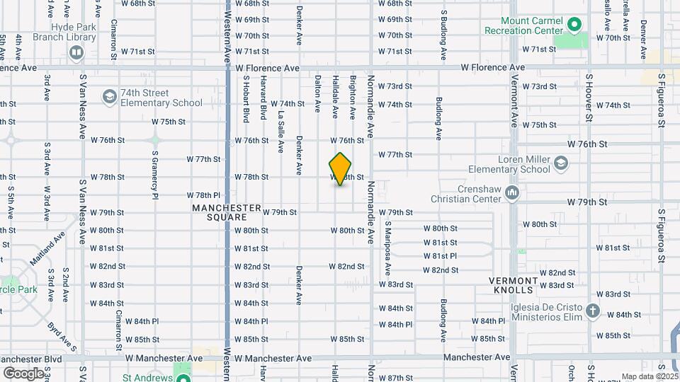 7822 S Halldale Ave Map and Location Details