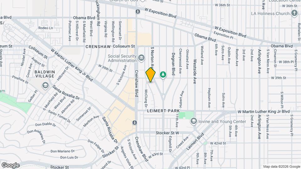 3928 S Bronson Ave Map and Location Details