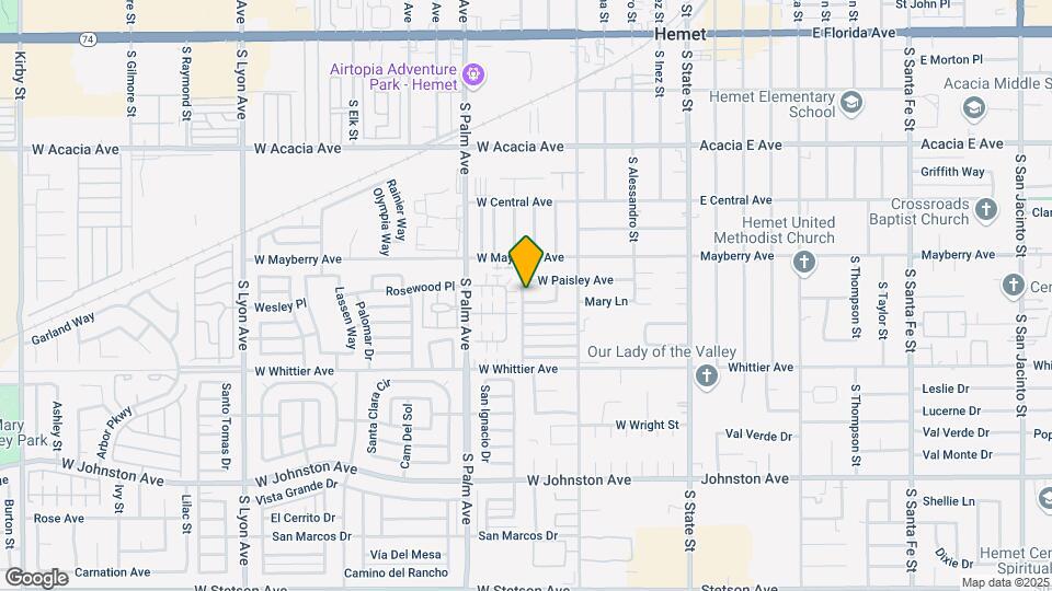 5 Parcel SFR Portfolio (Hemet - 2 Bed/1 Bath) Map and Location Details