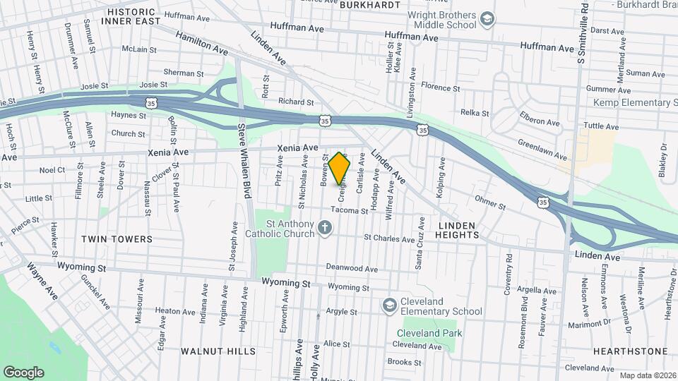 637 Creighton Ave Mapa y Detalles de la Ubicación