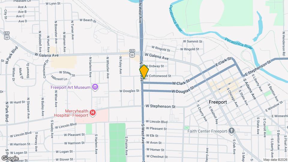 303 N West Ave Map and Location Details