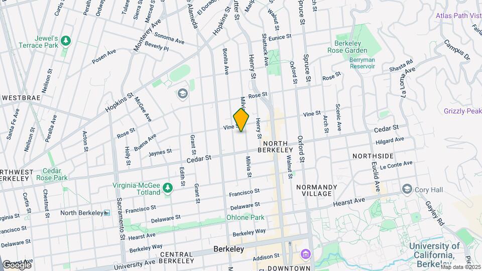 1540 Milvia St Mapa y Detalles de la Ubicación