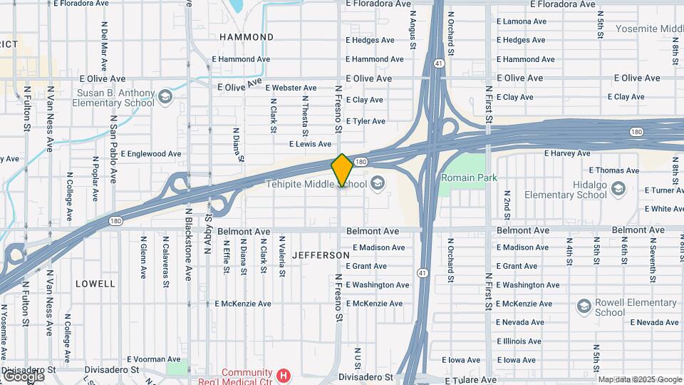 628 N Fresno St Map and Location Details