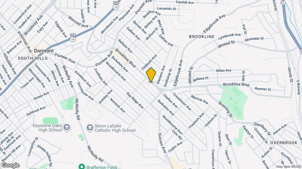 924 Brookline Blvd, Unit 1 Map and Location Details