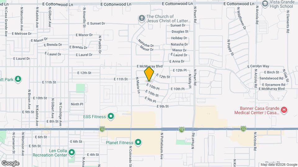1338 E 10th Pl Mapa y Detalles de la Ubicación