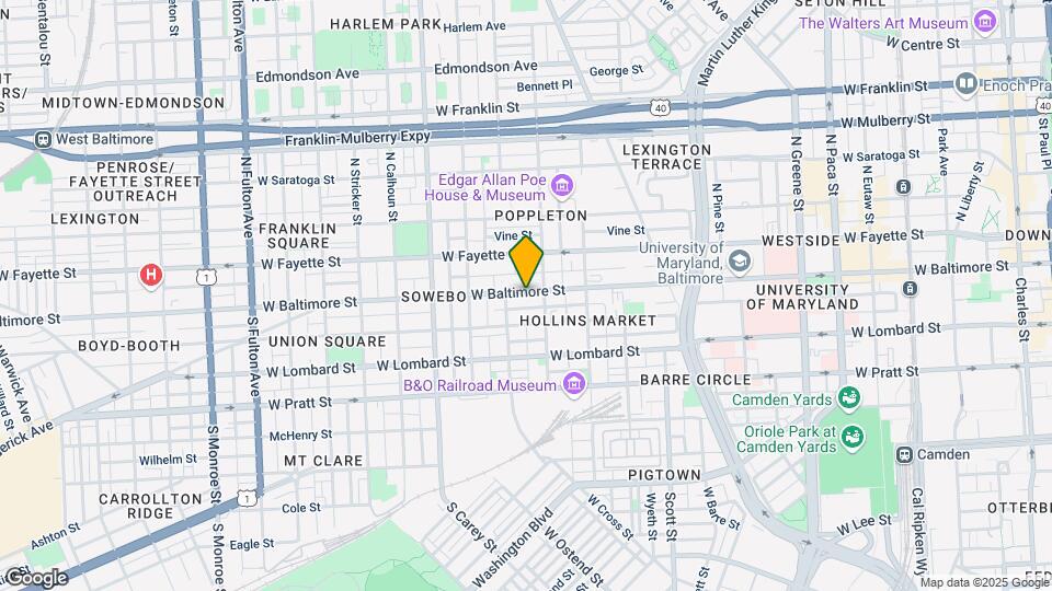 1017 W Baltimore St Map and Location Details
