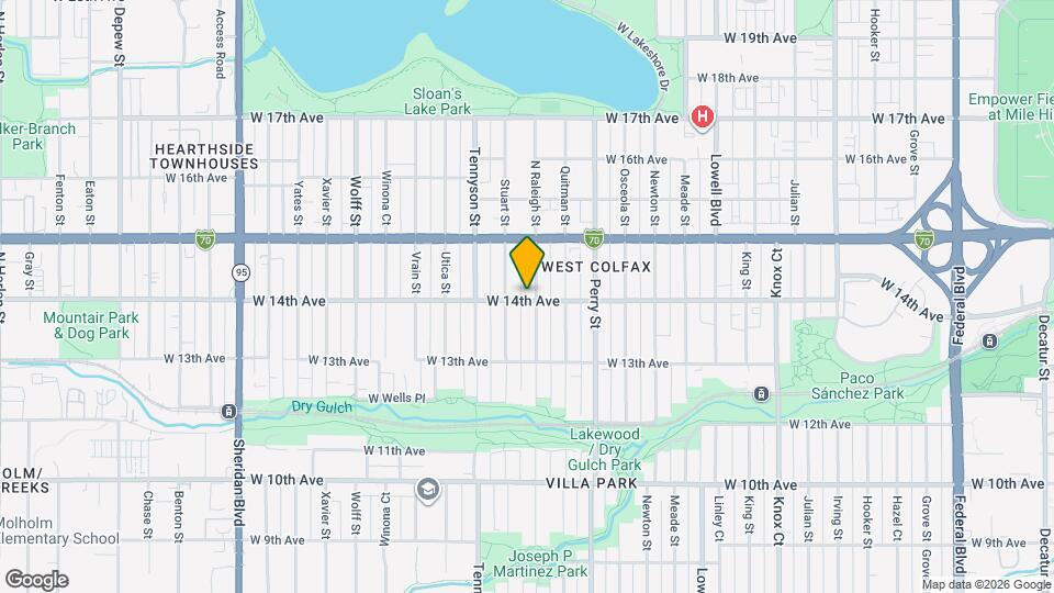 1403 Raleigh St, Unit Basement Apartment Map and Location Details