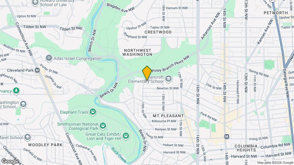 1870 Ingleside Ter NW, Unit Basement Apartment Map and Location Details