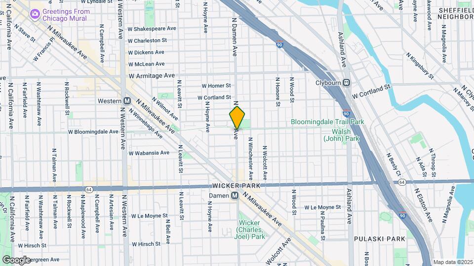 1755 N Damen Ave Map and Location Details