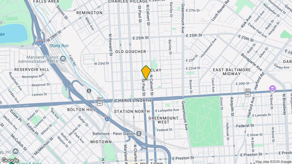 2029 St Paul St Map and Location Details