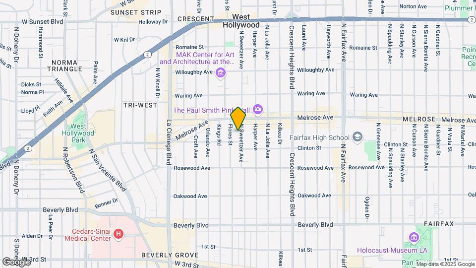 617 N Sweetzer Ave Map and Location Details