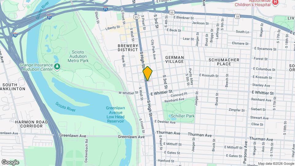 838 S High St, Unit German Village Apartment Map and Location Details