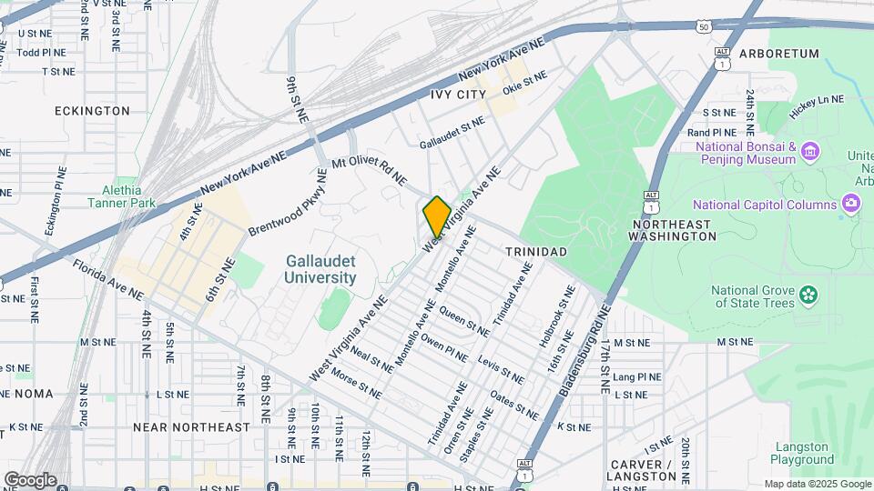 1645 West Virginia Ave NE Map and Location Details