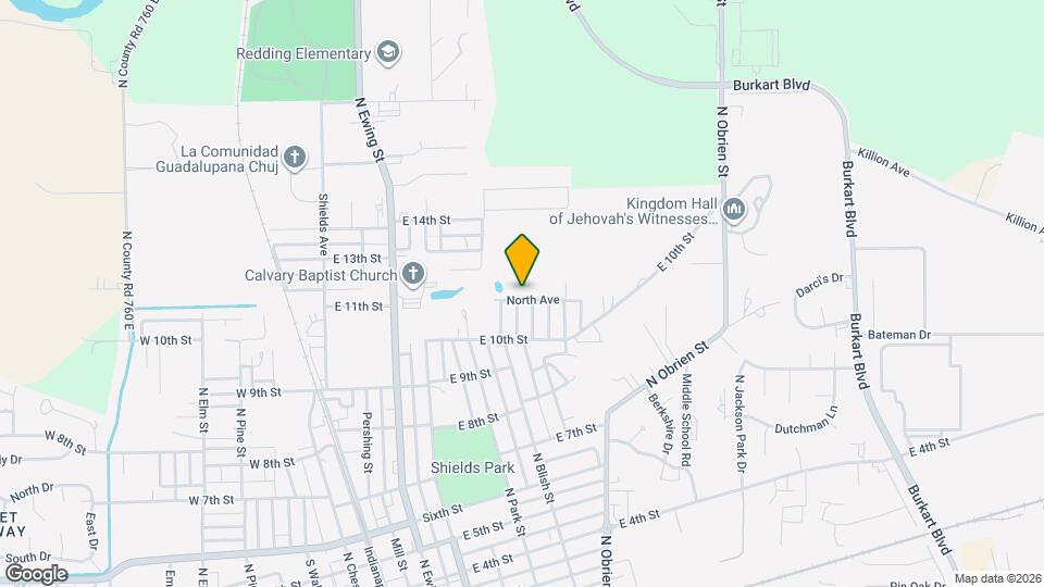 615 N Blish St Map and Location Details