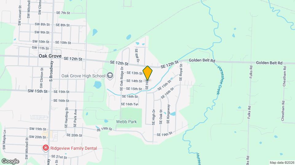 1401 SE Hillside Dr Map and Location Details