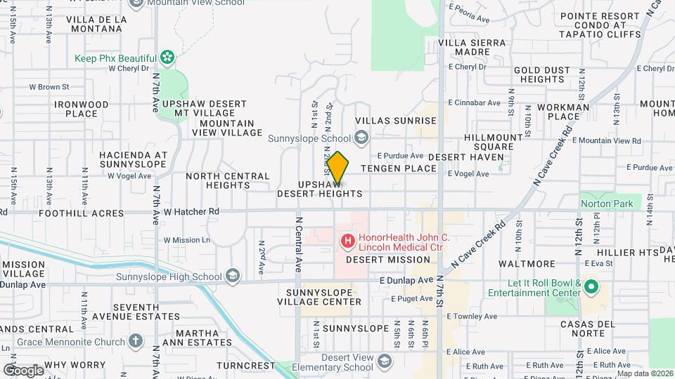 9502 N 2nd Pl Map and Location Details