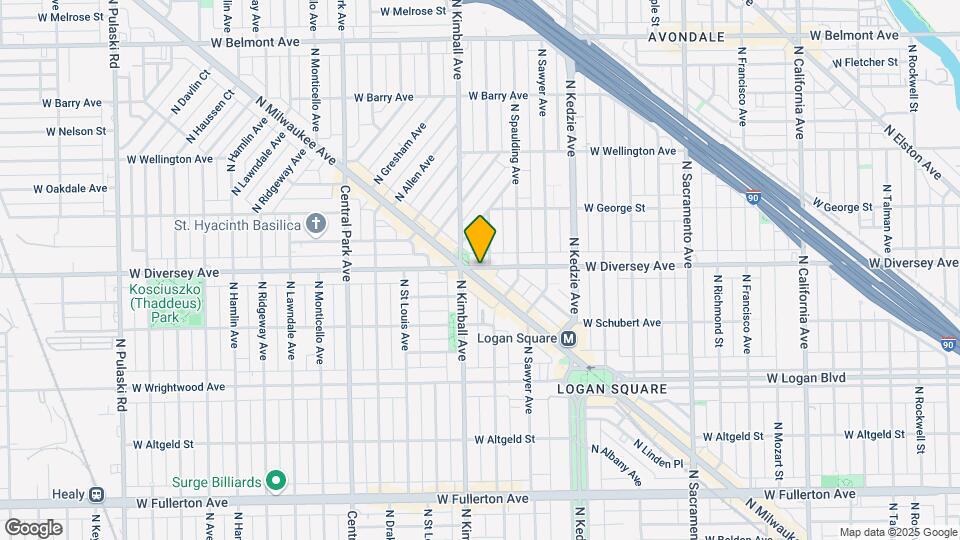3335 W Diversey Ave, Unit 107 Map and Location Details