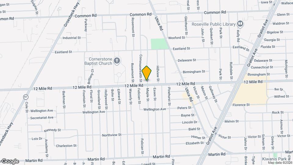 17399 12 Mile Rd Map and Location Details