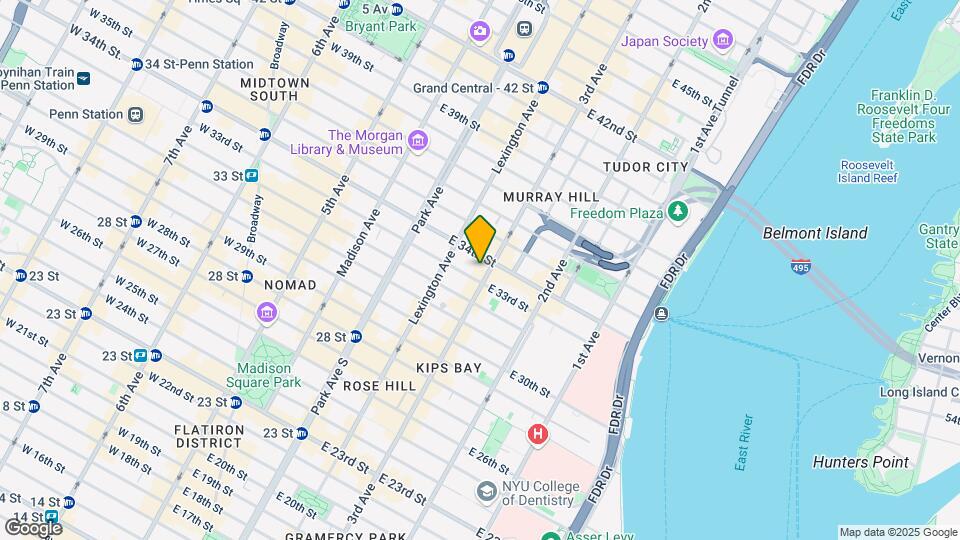 166 E 34th St Map and Location Details