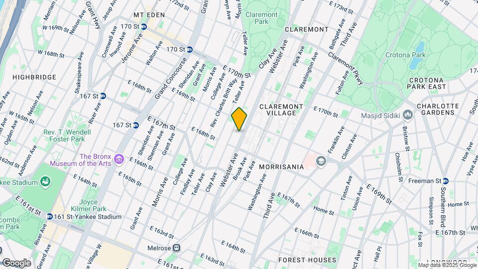 1245 Webster Ave Map and Location Details