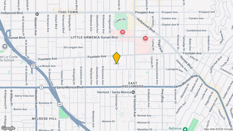 1217 N Berendo St, Unit 3 Mapa y Detalles de la Ubicación