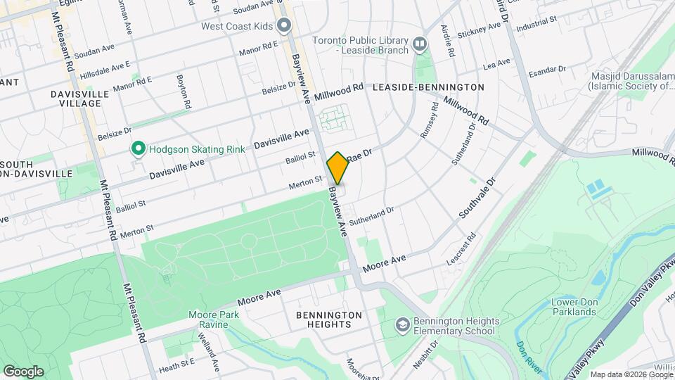 1365 Bayview Ave Map and Location Details