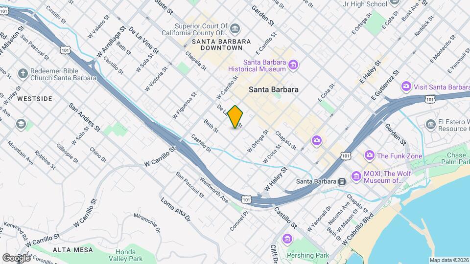 214 W De la Guerra St, Unit 214 w. De La Guerra St Mapa y Detalles de la Ubicación