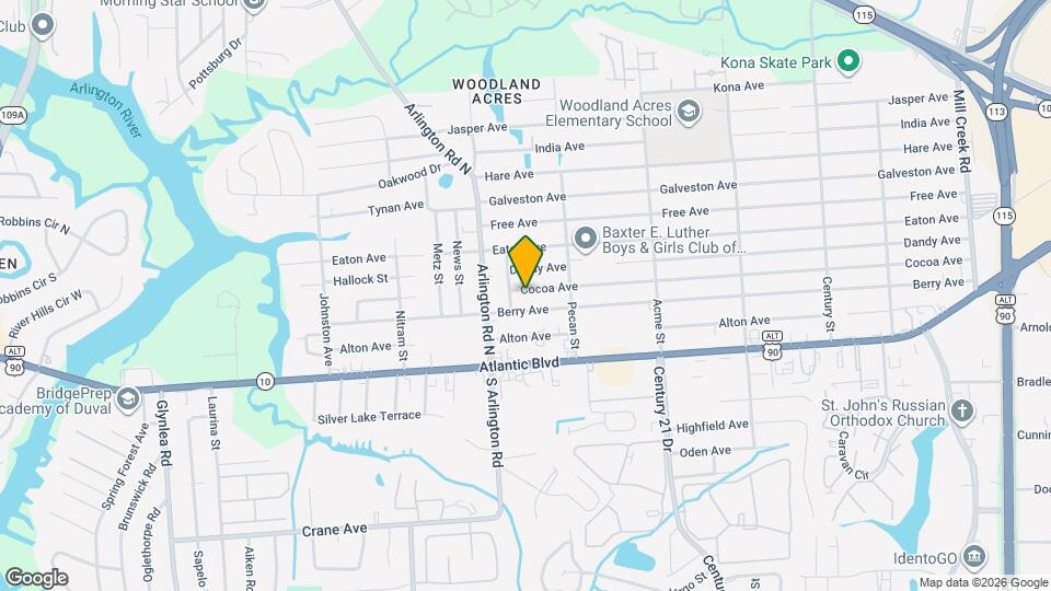 7624 Cocoa Ave Map and Location Details
