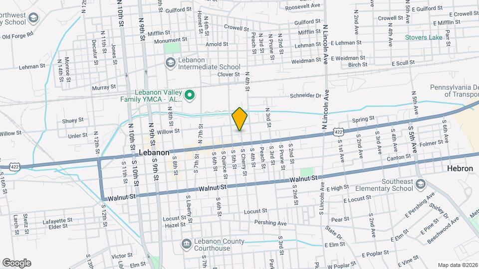 424 Spring St Map and Location Details