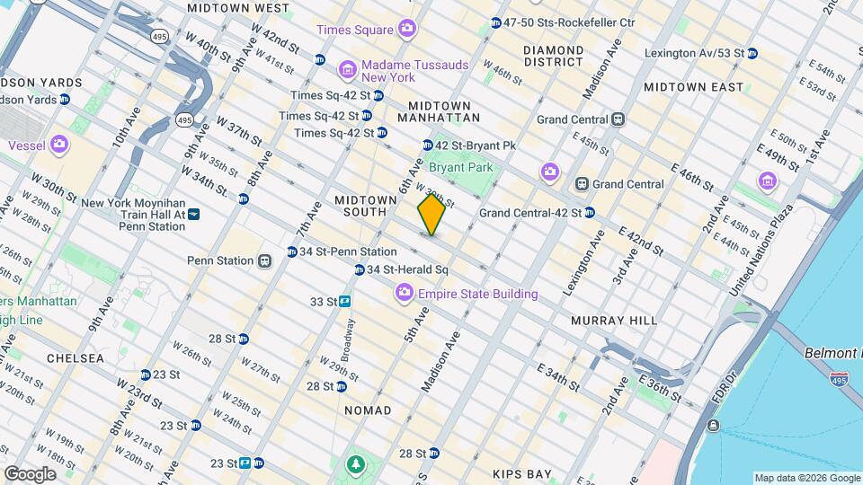 18 West 37th Street Mapa y Detalles de la Ubicación