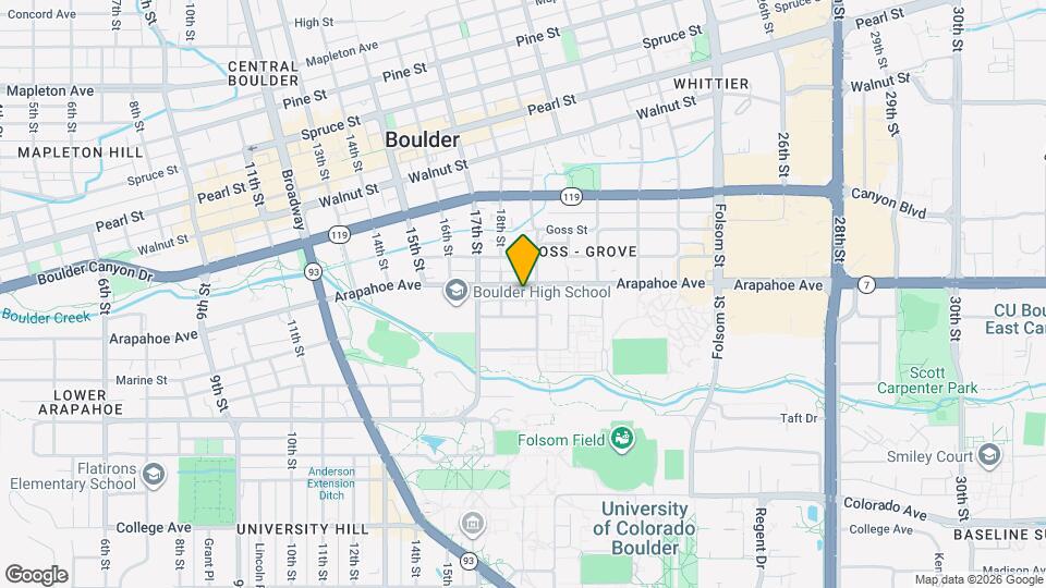 1834 Arapahoe Ave Map and Location Details